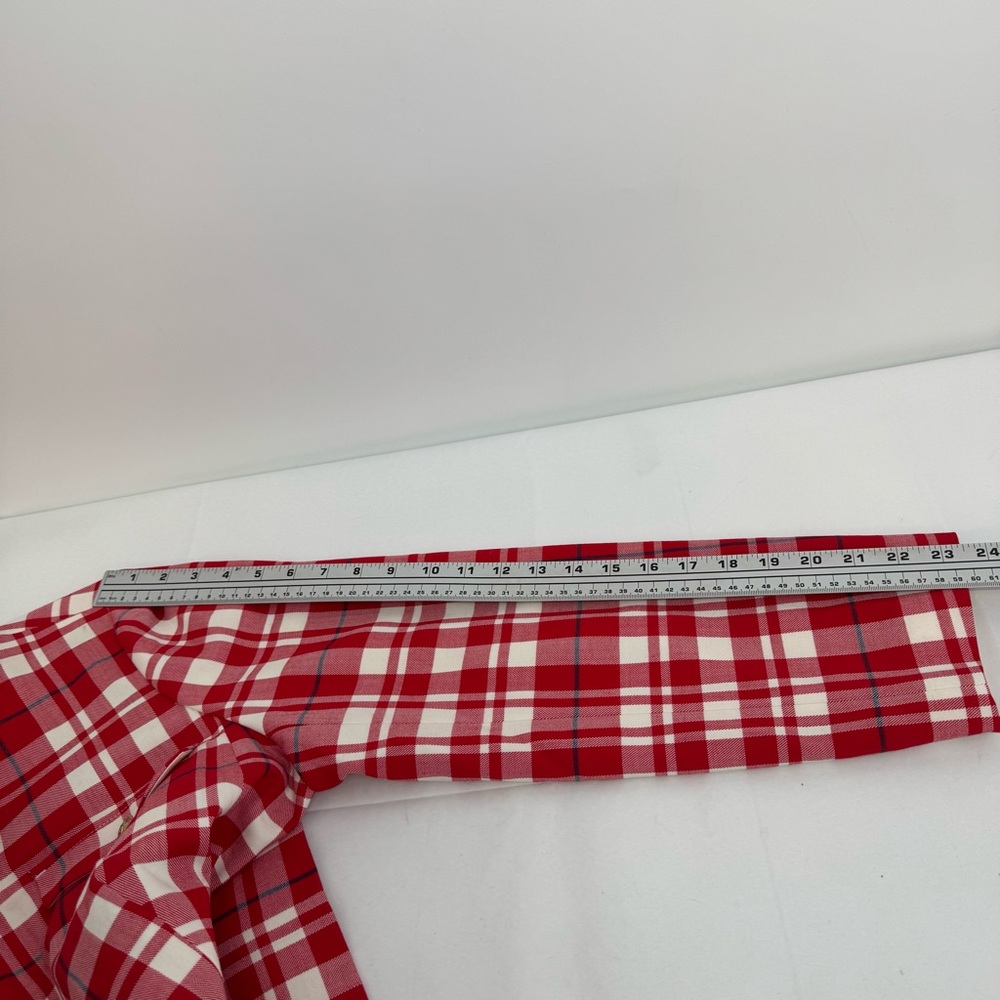 J Crew Collection Size 16 vibrant flame red plaid city wool Lady Jacket BV222 - Picture 7 of 12